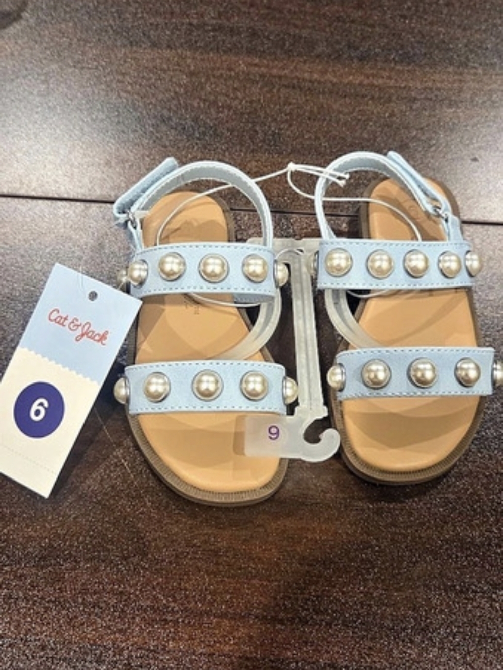 Cat & Jack F16751025-01-00 Girls Studded Sandals US 6 NWT